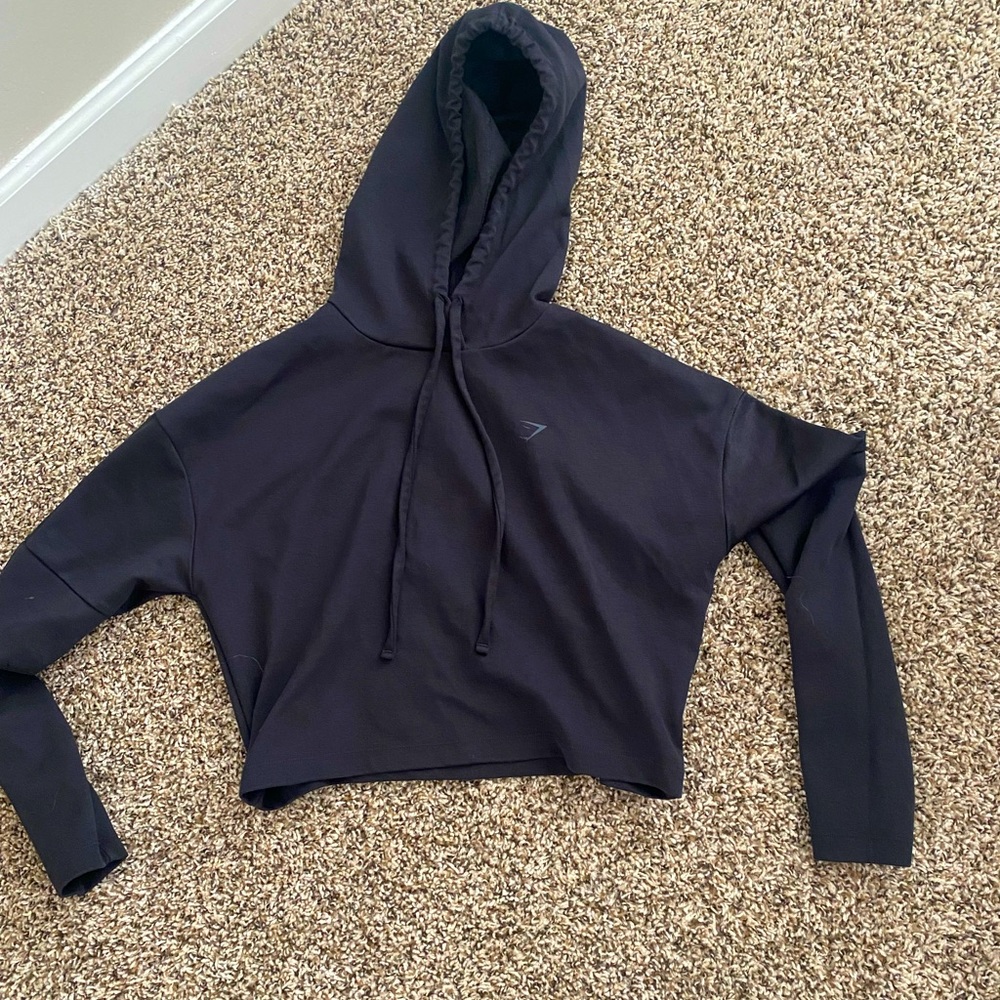 GymShark cropped black hoodie